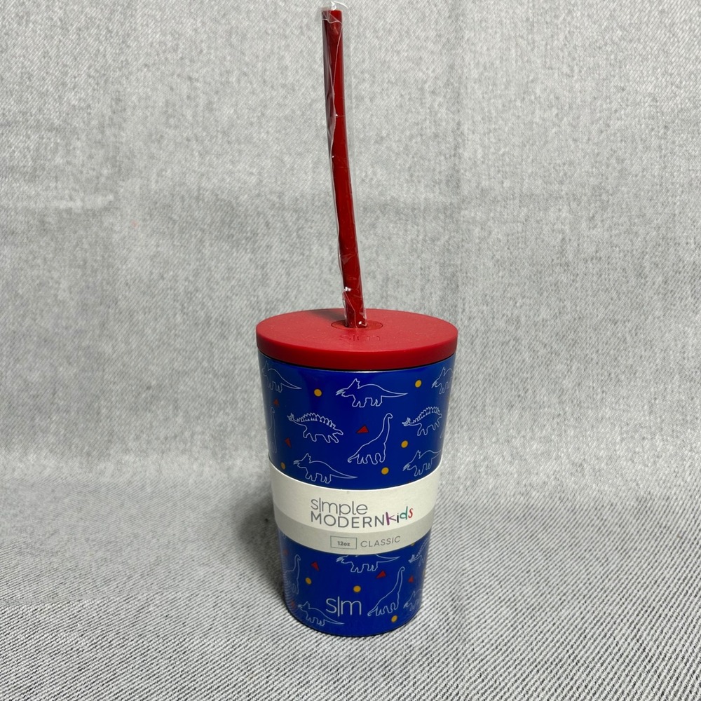 Simple Modern Kids Dinosaur Tumbler 12oz Blue Red Insulated Stainless Steel